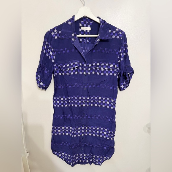 Equipment Ultramarine 100% Silk Shirt Dress - Picture 2 of 5